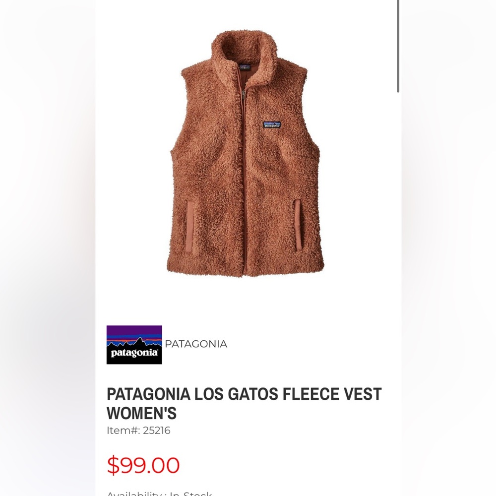 Patagonia Los Gatos Fleece Vest - Medium